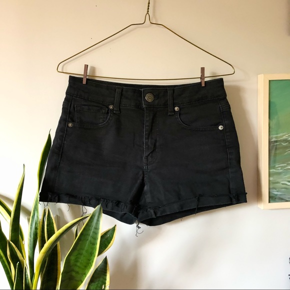 Black American Eagle high rise shorts - Picture 1 of 14